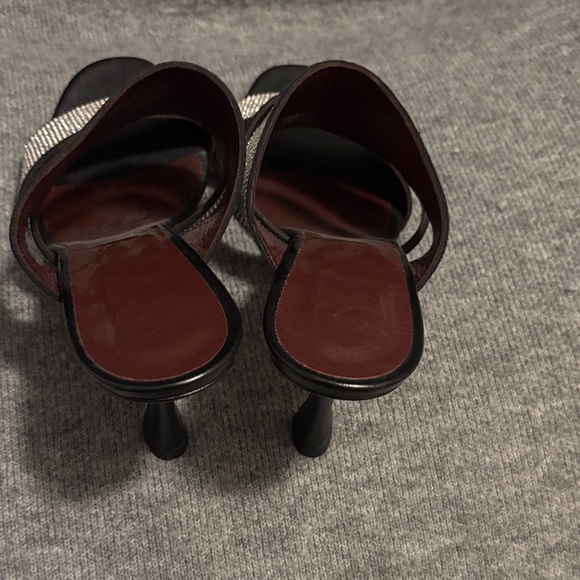 STAUD Black Mules with Glittering Silver Straps - Picture 2 of 5
